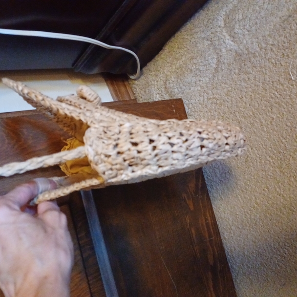 Round raffia purse, boho - Picture 7 of 9